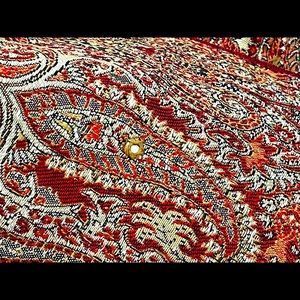 3 pc Persian Red/Silver Paisley Cover/ Tablecloth / Throw